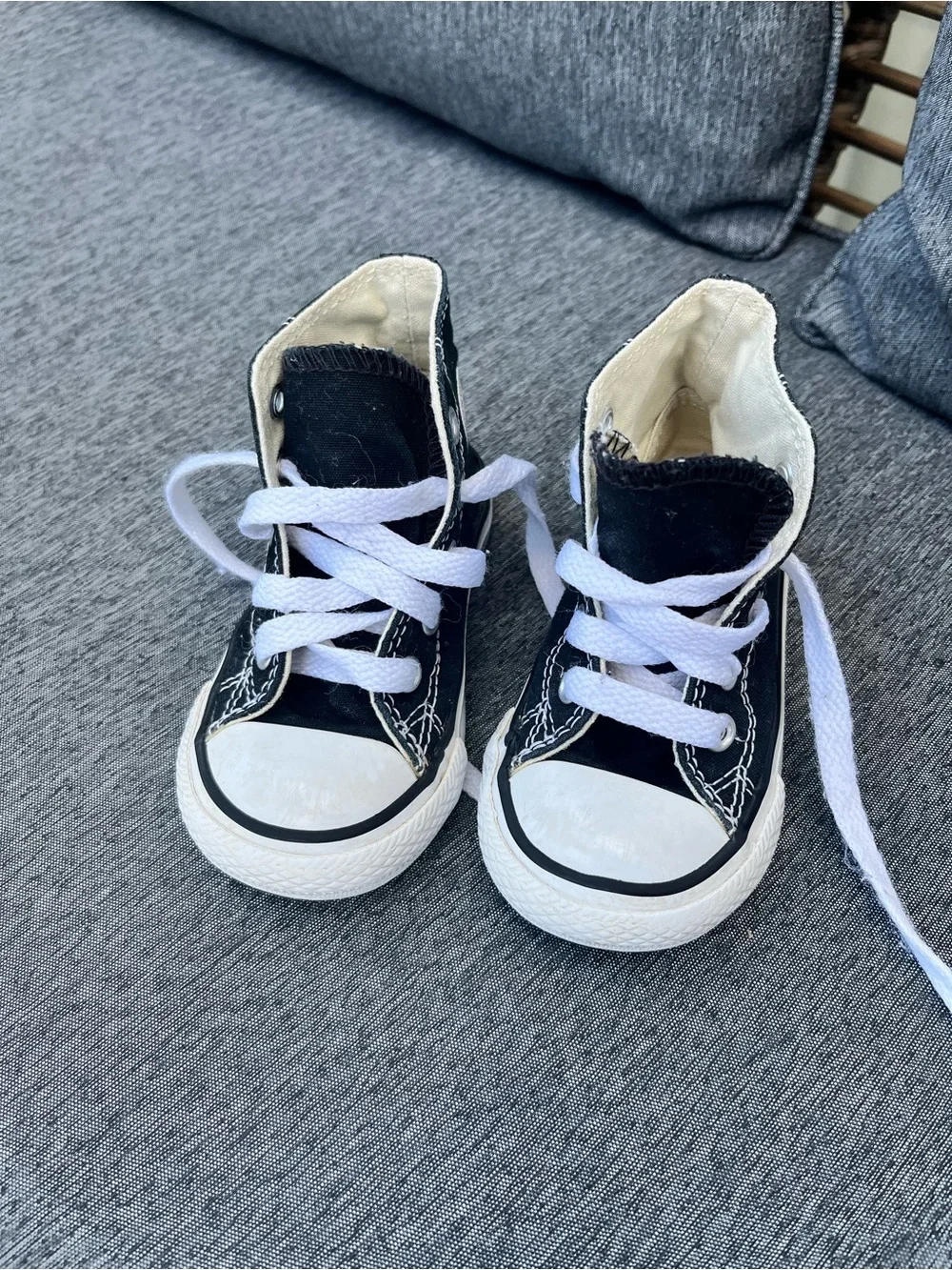 Converse Kids Black High-Top Sneakers with White Laces